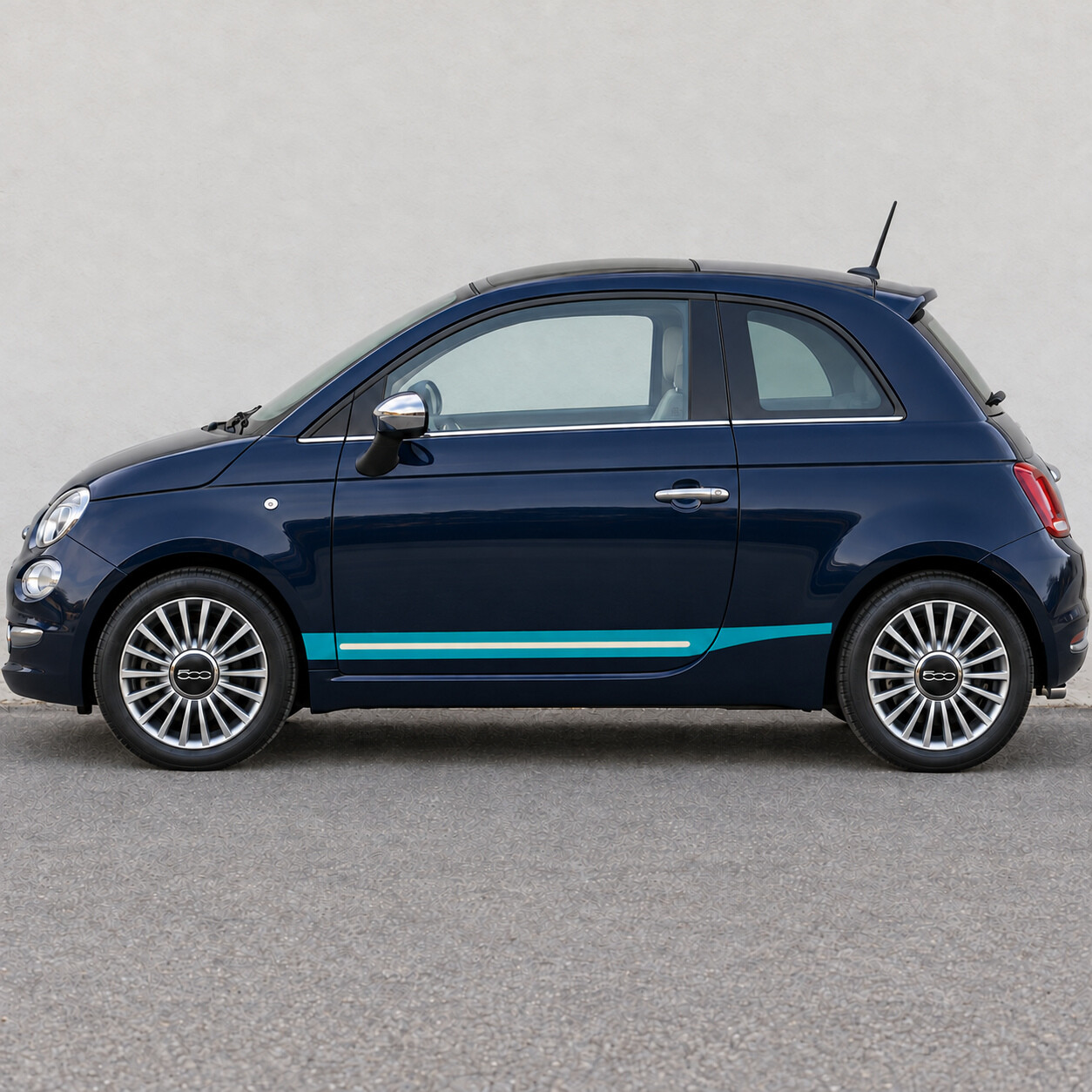 Waterline Inset Side Vinyl Decal Sticker for Fiat 500 Type 312 Facelift 2015-2024