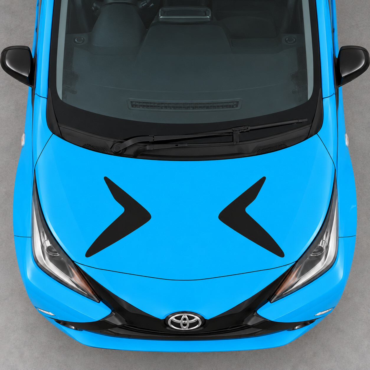 Opposed Boomerangs Hood Vinyl Decal Sticker for Toyota Aygo AB40 2014-2018 Pre-Facelift