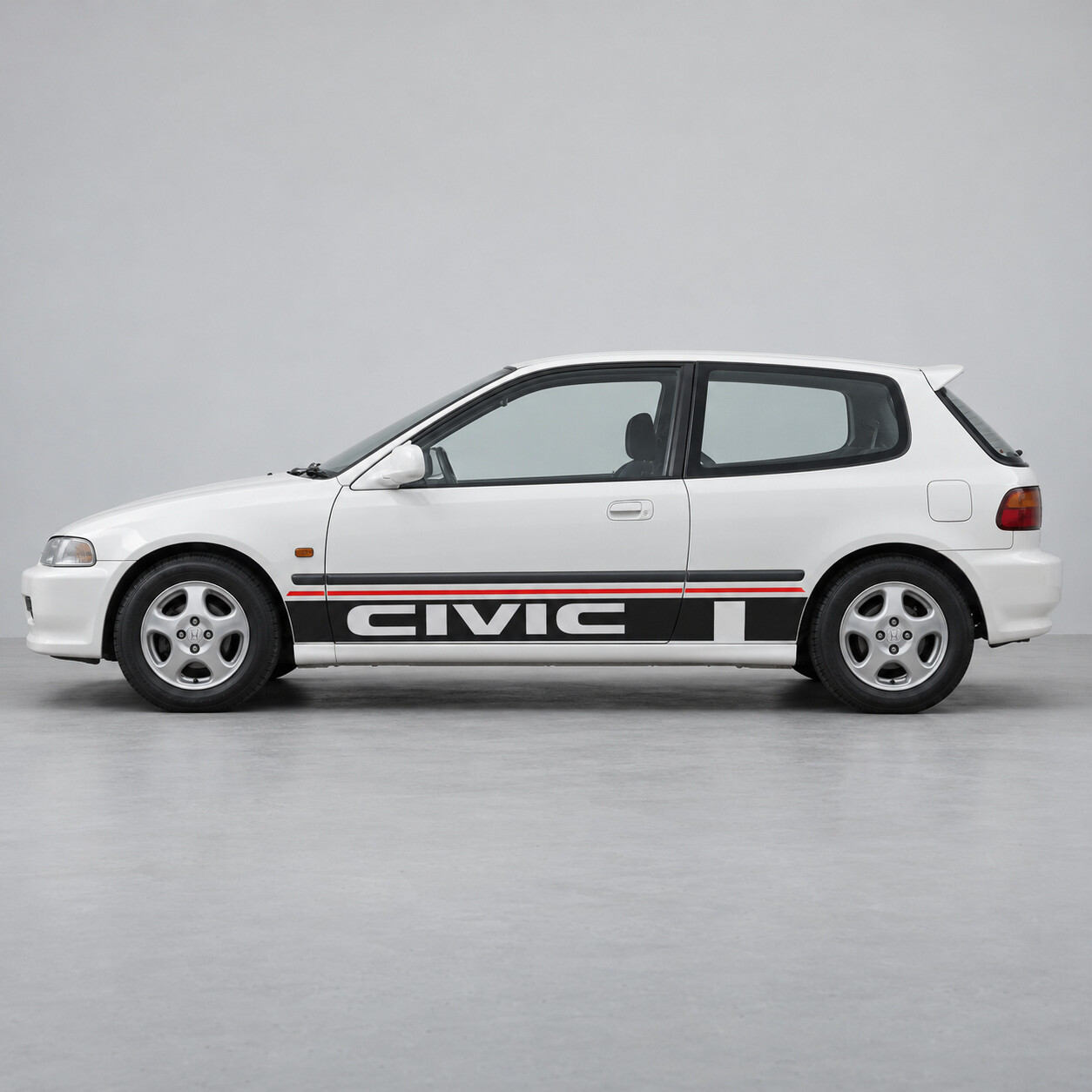 Wide Type Notch CIVIC Side Vinyl Decal Sticker for Honda Civic EG Hatchback 1991-1995