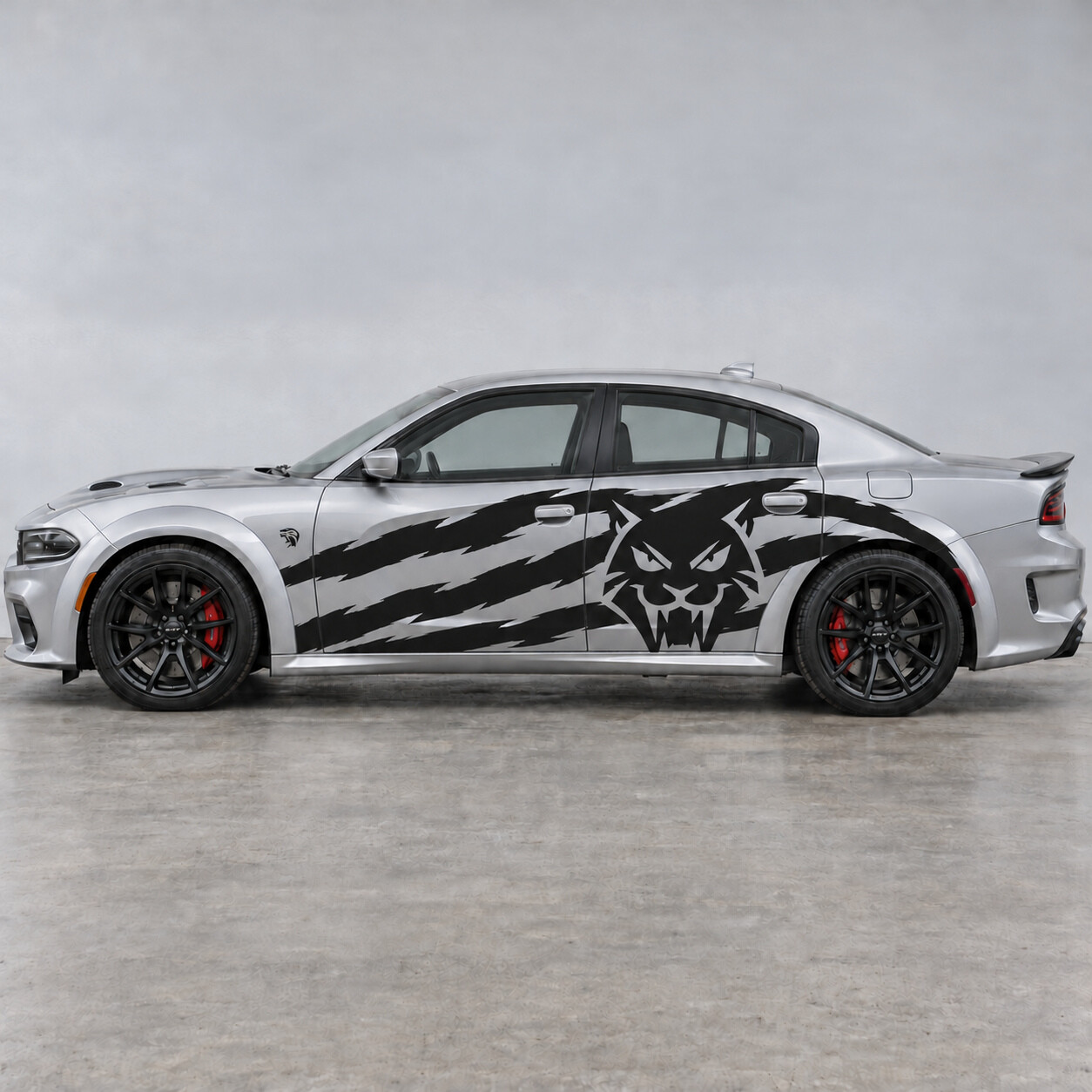 Frontal Cat Rake Widebody Side Vinyl Decal Sticker for Dodge Charger 2023