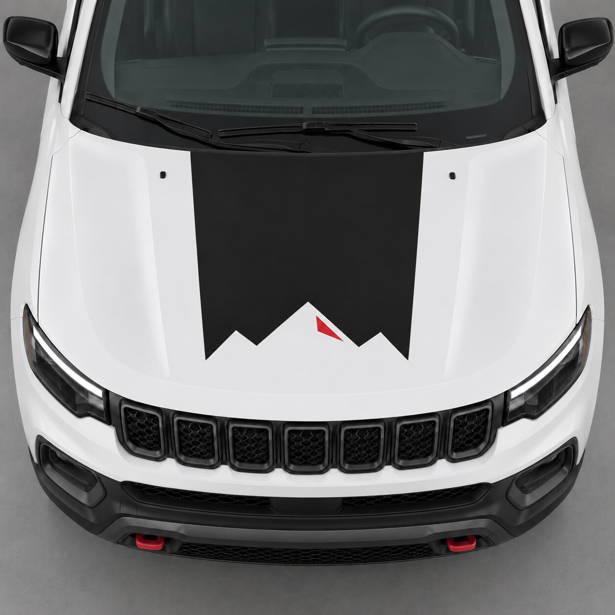 Ridge Cut Hood Vinyl Decal Sticker for Jeep Compass III (J4U) 2025-present