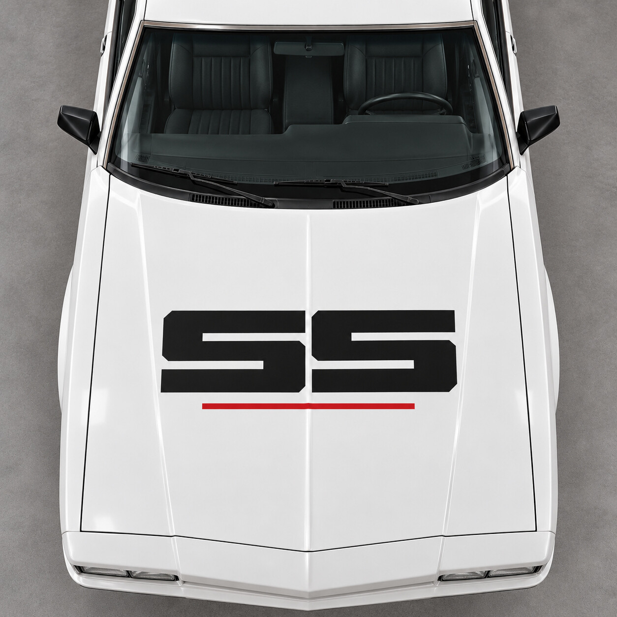 Squared SS Hood Vinyl Decal Sticker for Chevrolet Monte Carlo SS Sport Coupe (non-Aerocoupe) 1986