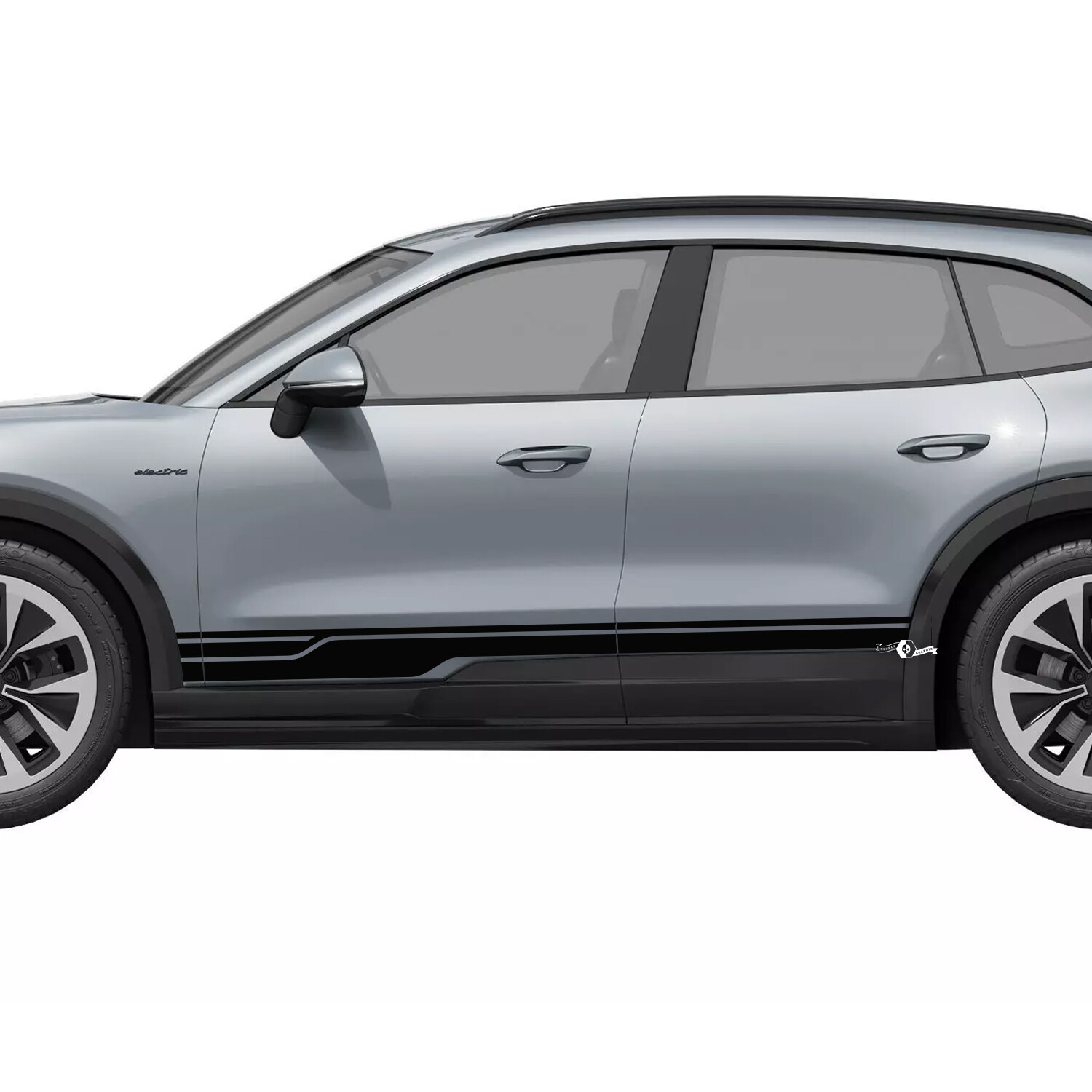 Sport Style Stripes Rocker Panel Vinyl Decal Sticker for Porsche Cayenne Electric