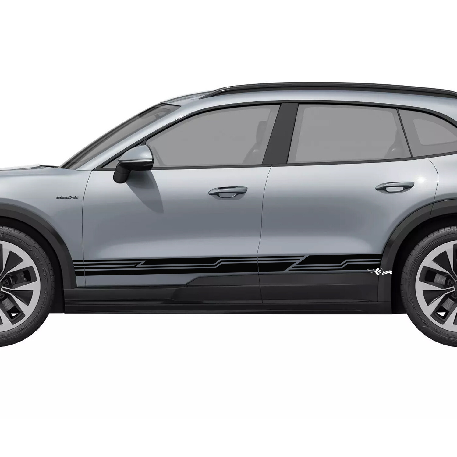 Cyber Style Stripes Rocker Panel Vinyl Decal Sticker for Porsche Cayenne Electric