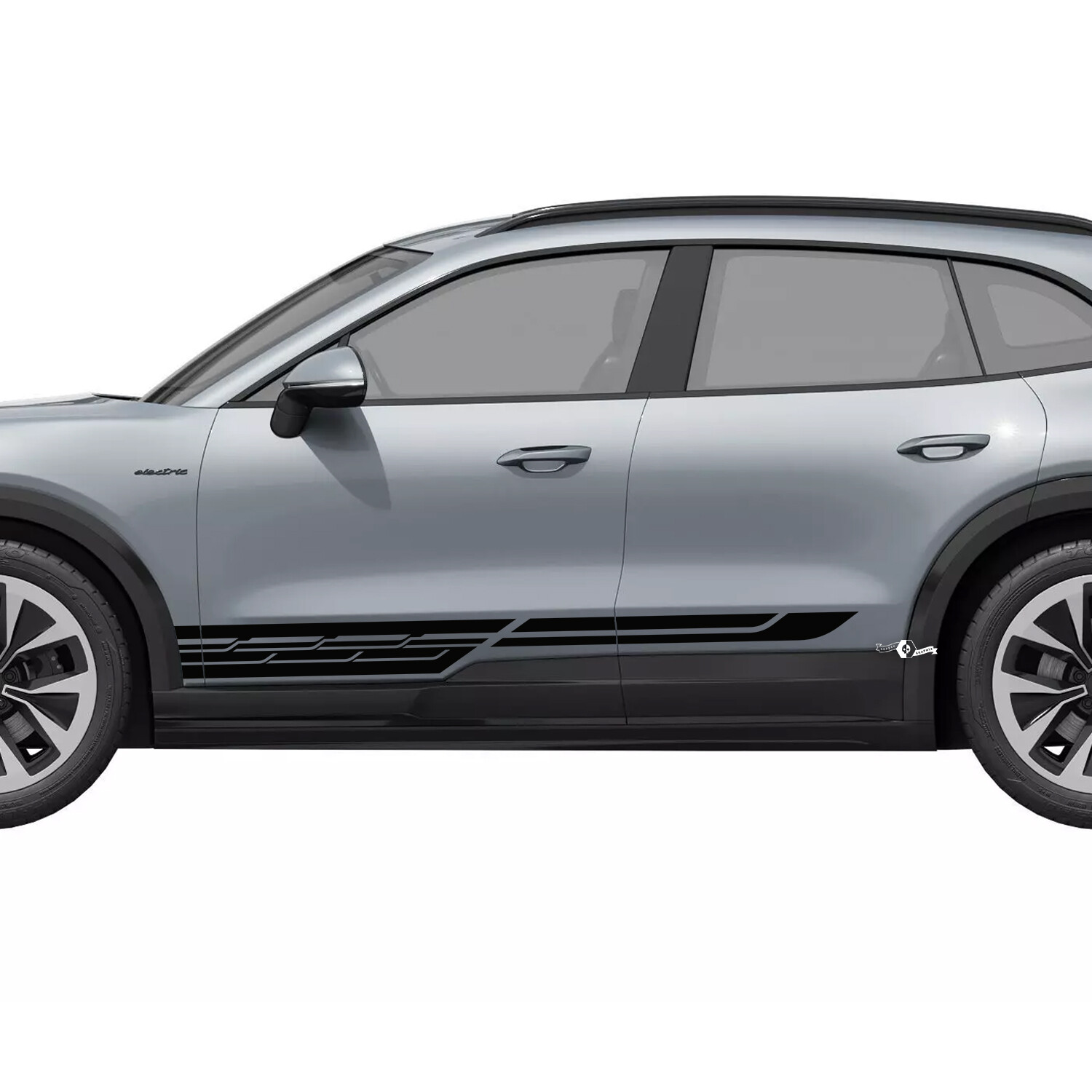 Techno Style Stripes Rocker Panel Vinyl Decal Sticker for Porsche Cayenne Electric