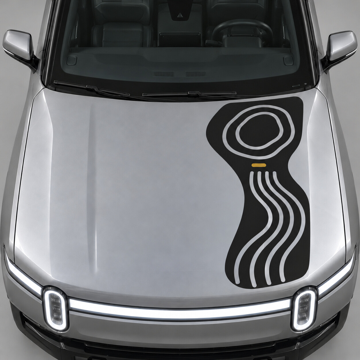 Contour Spine Hood Vinyl Decal Sticker for Rivian R1T 2022