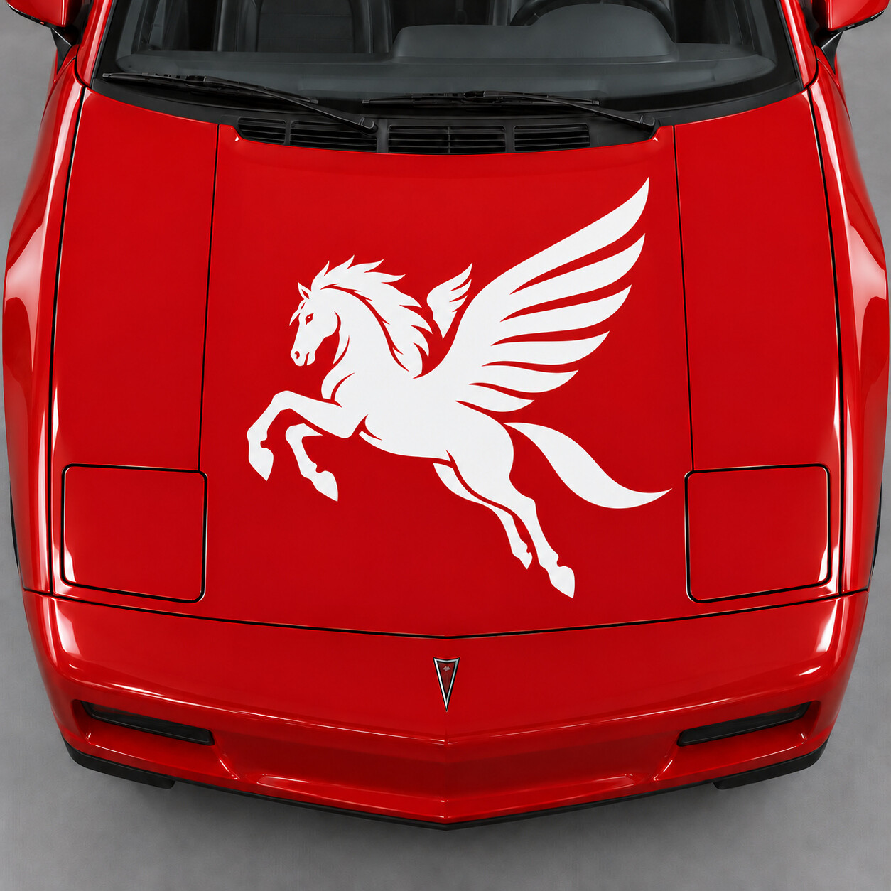 Pegasus Wing Sweep Hood Vinyl Decal for Pontiac Fiero GT Fastback 1986-1988