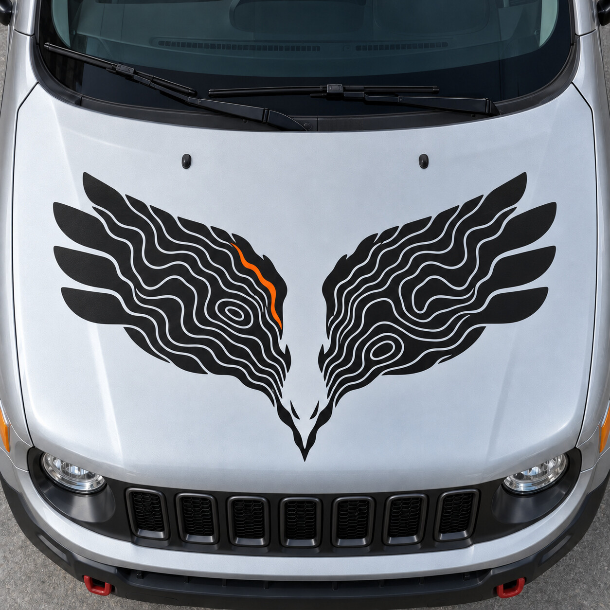 Hawk Ravine Trailhawk Hood Vinyl Decal Sticker for Jeep Renegade Trailhawk BU 2015–2018