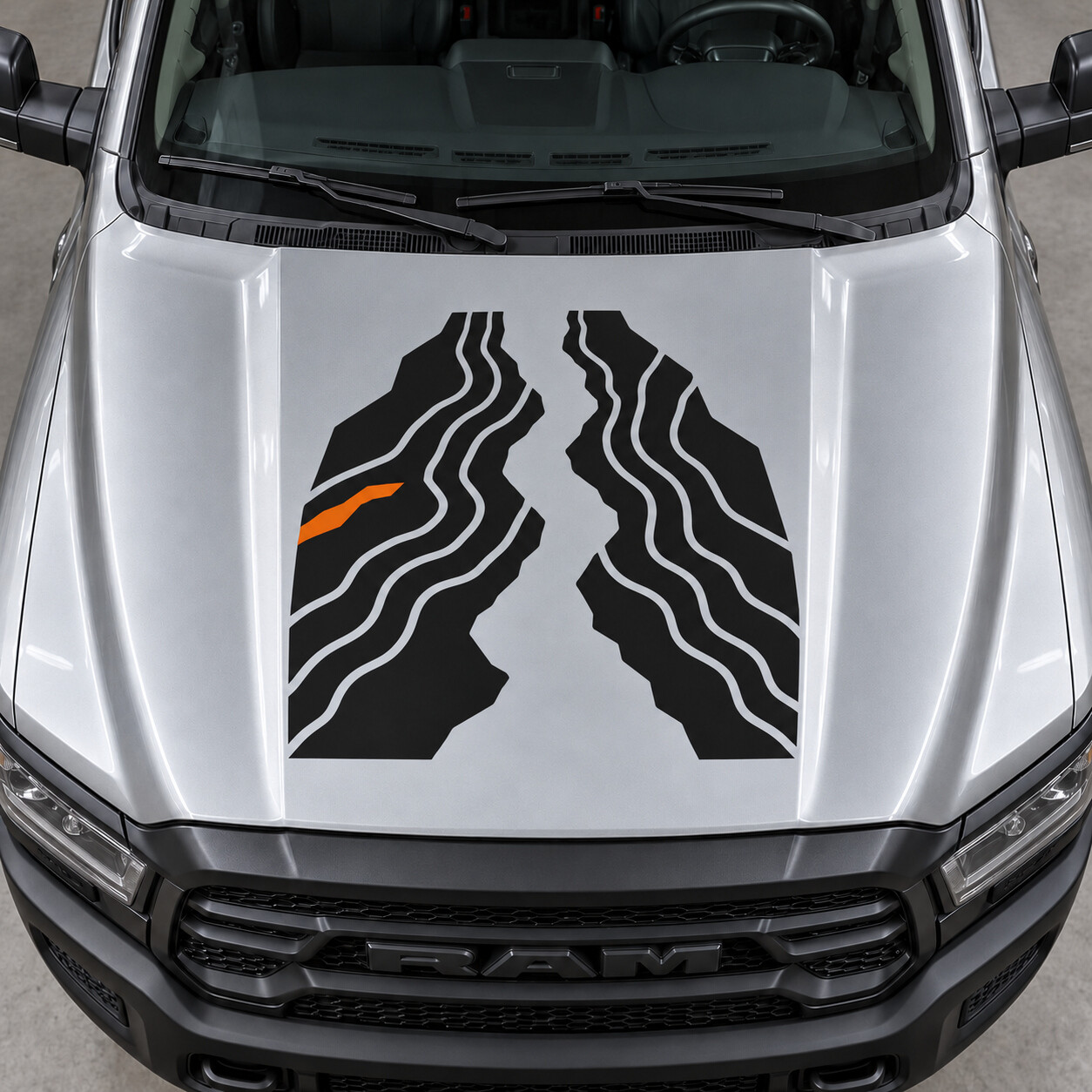 Faultline Hood Vinyl Decal Sticker for Ram 2500 Power Wagon Crew Cab DJ 2019–2024