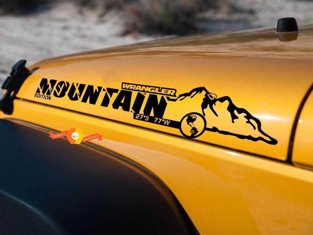 Mountain Edition Hood Vinyl Decals Kit for Jeep Wrangler JK JKU