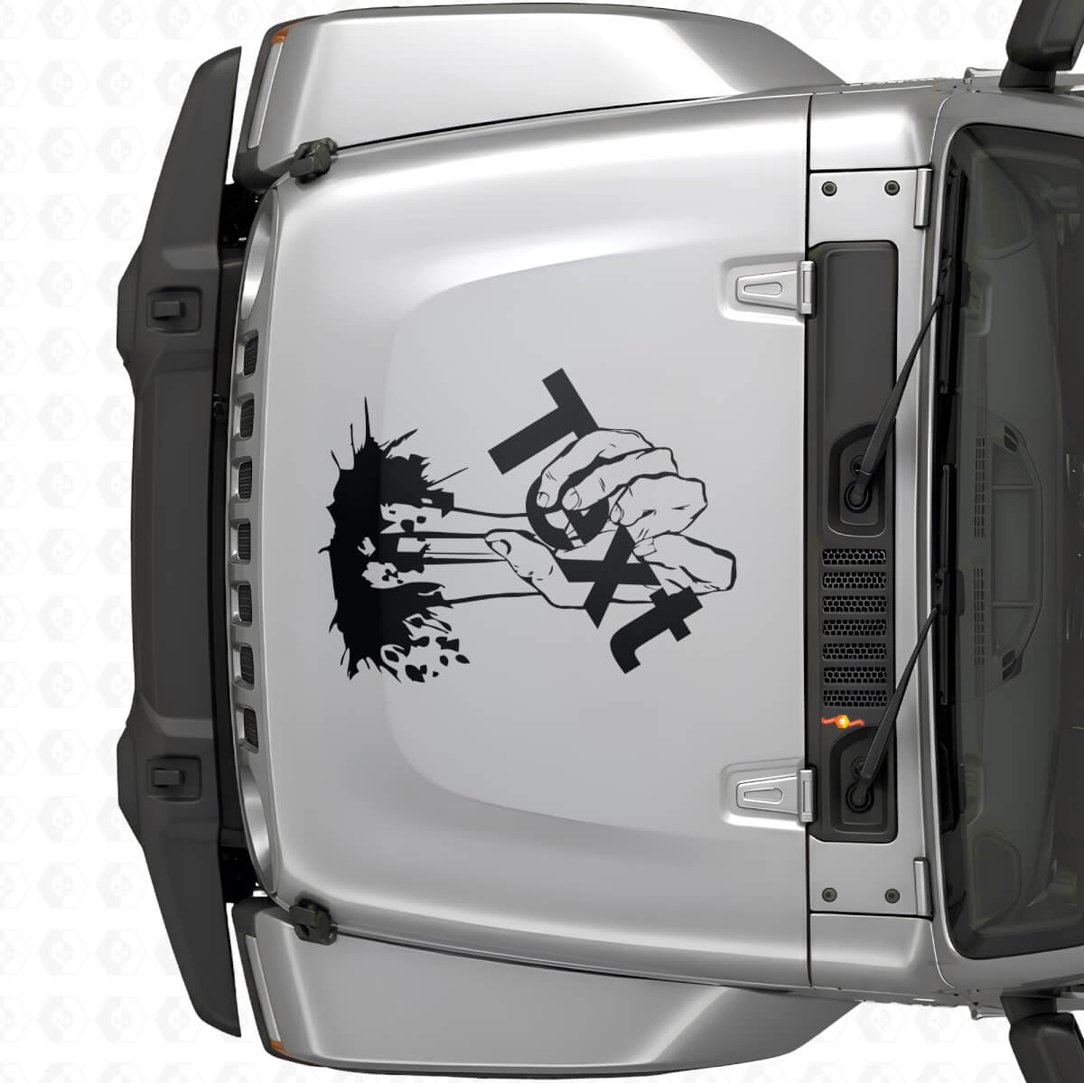 Zombie Hand Custom Text Hood Vinyl Decal Sticker for Jeep Wrangler