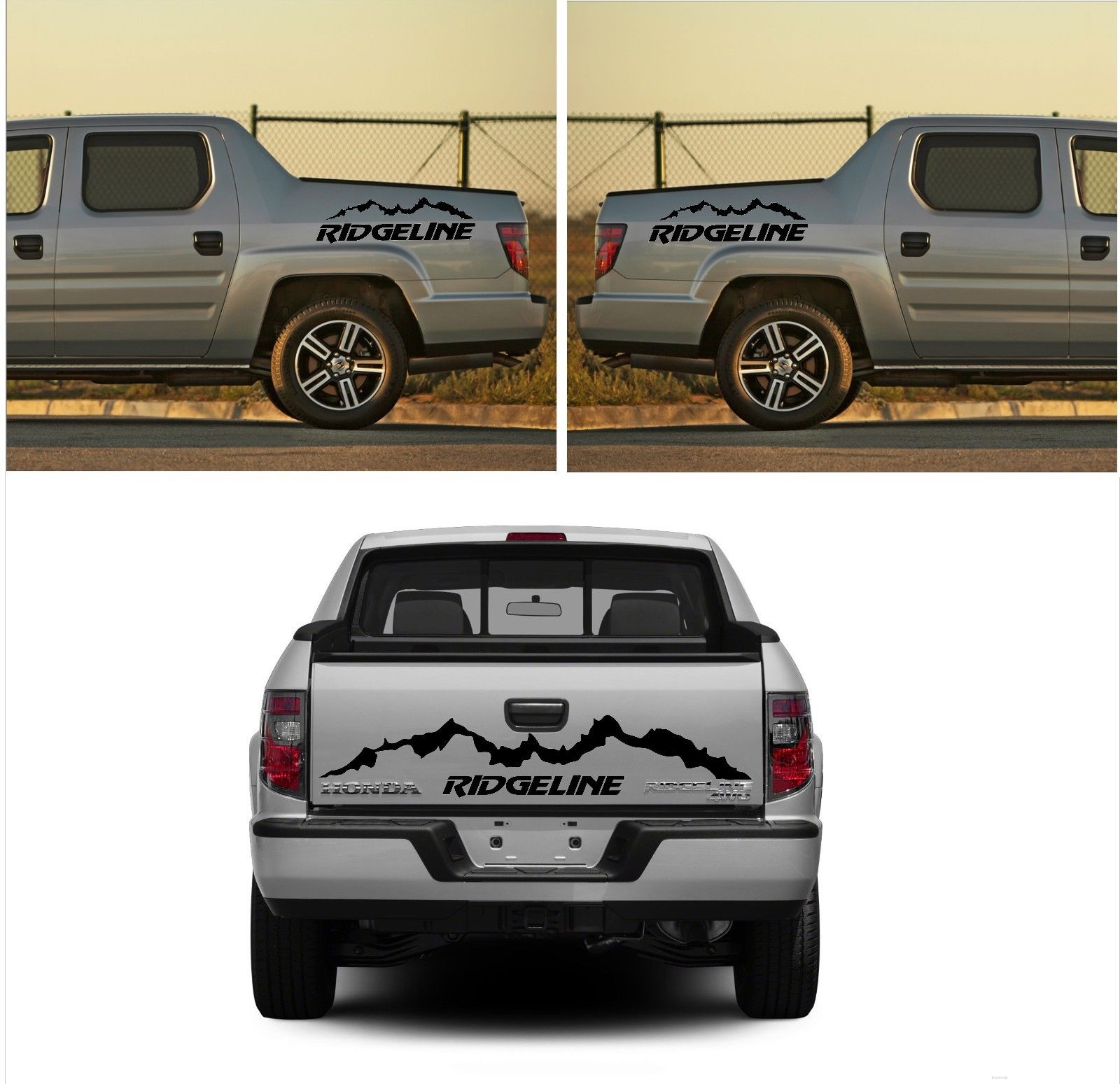 Ridgeline Mountains Style Bedside Tailgate Vinyl Decal Sticker for Honda Ridgeline