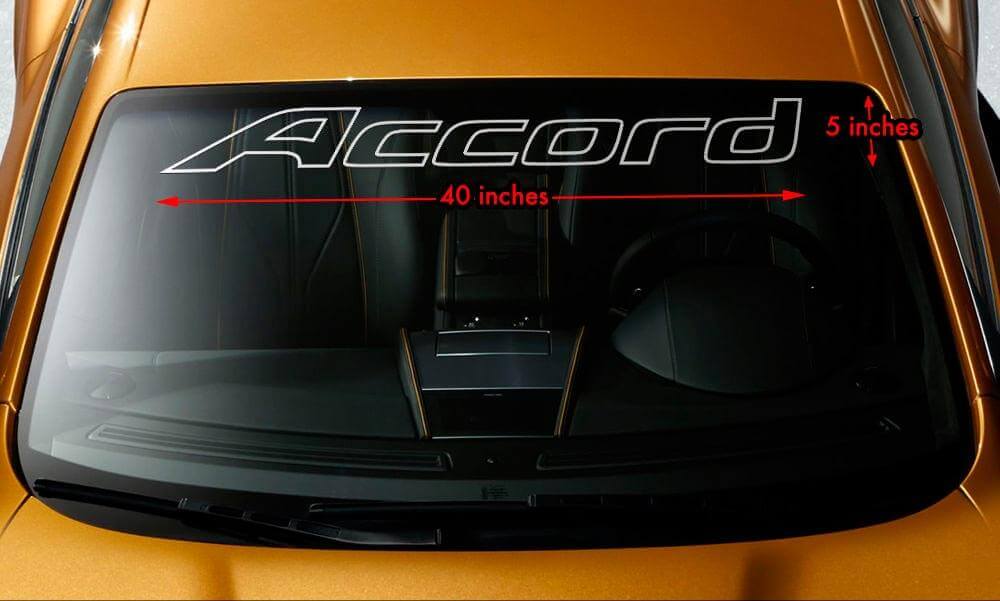 Accord Outline Windshield Banner Vinyl Decal for Honda Accord 