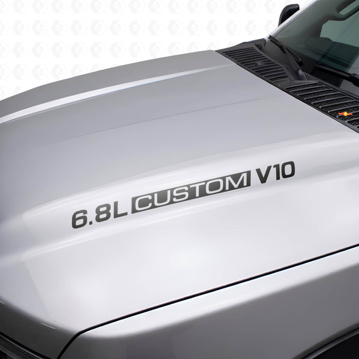 6.8L Custom V10 Hood Vinyl Decals for Musclecar F-250/350 Super Duty Excursion