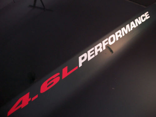 4.6L Performance Hood Vinyl Decals for Musclecar V8 Cars and Trucks
