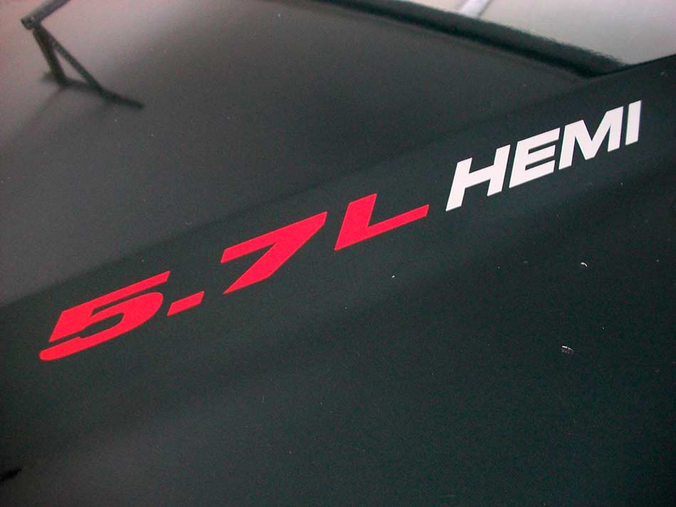 5.7L - (pair) Dodge Ram 1500 Charger Challenger emblem style hood Stickers Decals