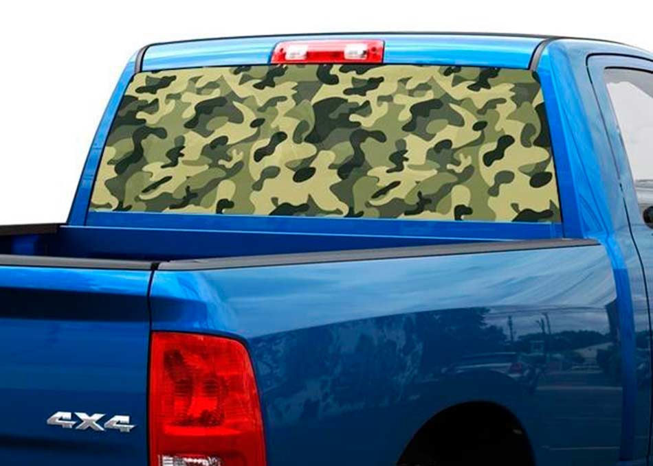 Camouflage Khaki Pink or Blue Rear Window Decal Sticker Pick-up Truck SUV Car