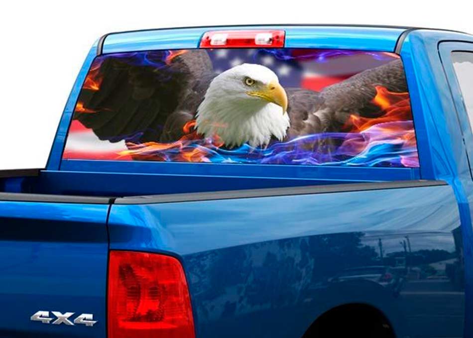 Product Bald Eagle Us Usa Rear Window Decal Sticker Pick Up Truck Suv Car