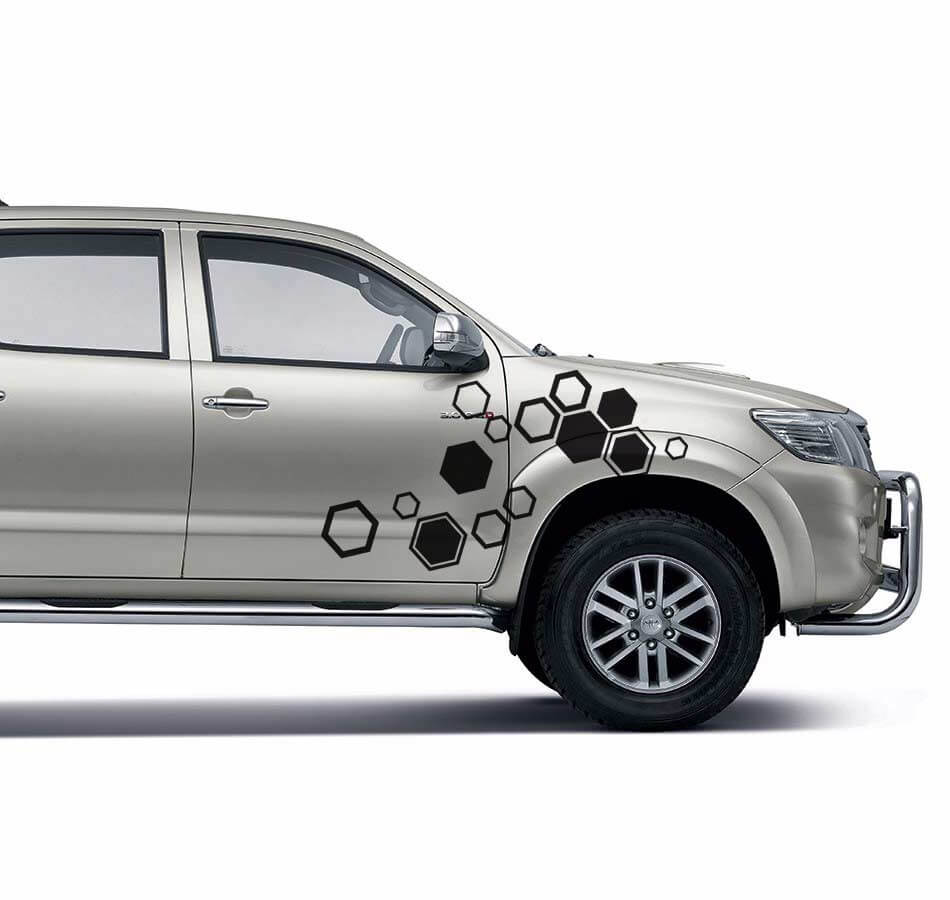 Hexagon Style Side Vinyl Decal Kit for Toyota Hilux Vigo 2011