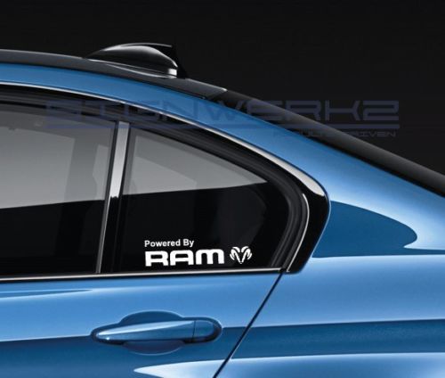 Powered By Ram Decal Sticker logo emblem RAM SRT HEMI MOPAR Pair