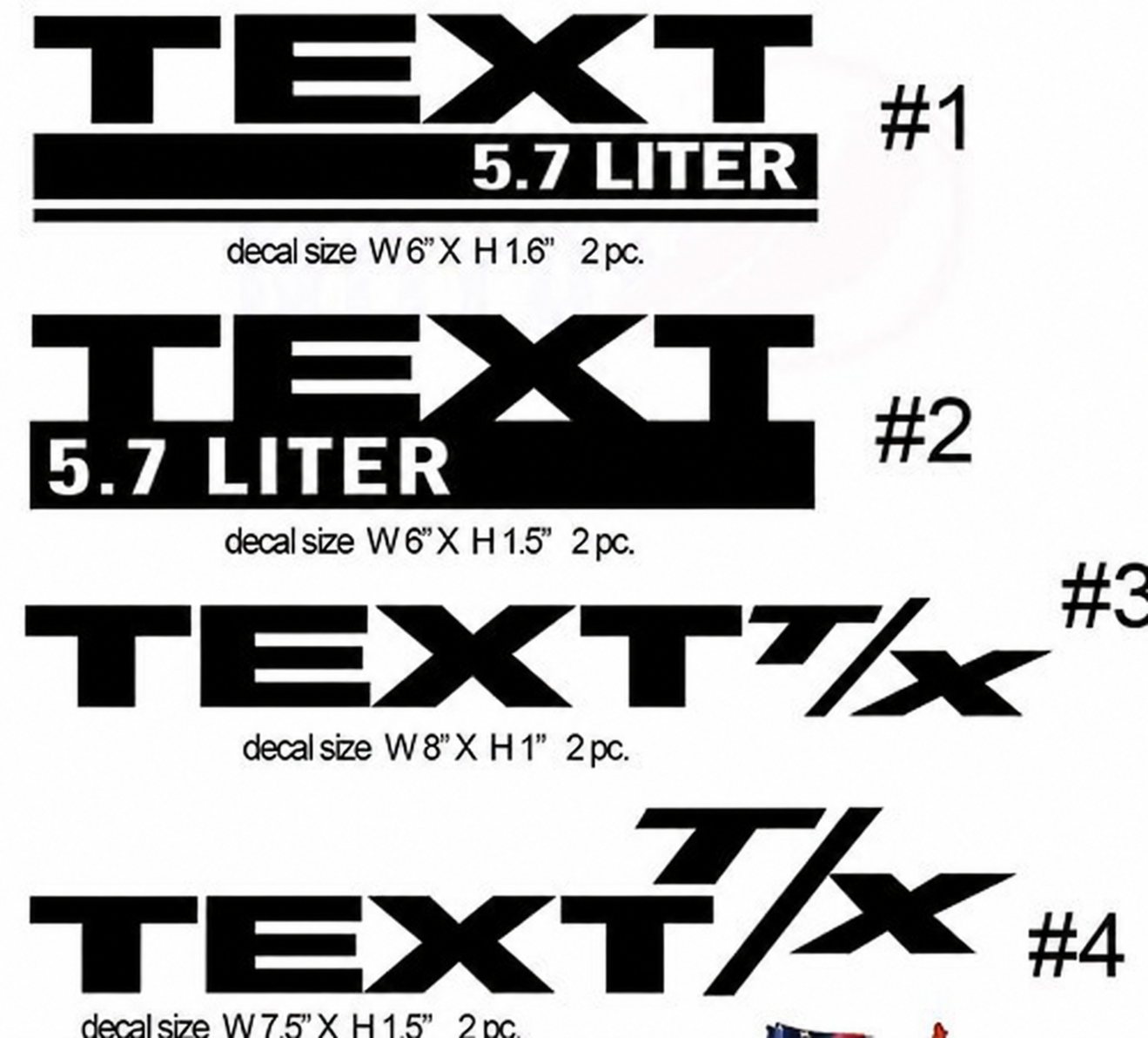 Custom Text T/X Die-Cut Vinyl Decal Stickers for Dodge Challenger