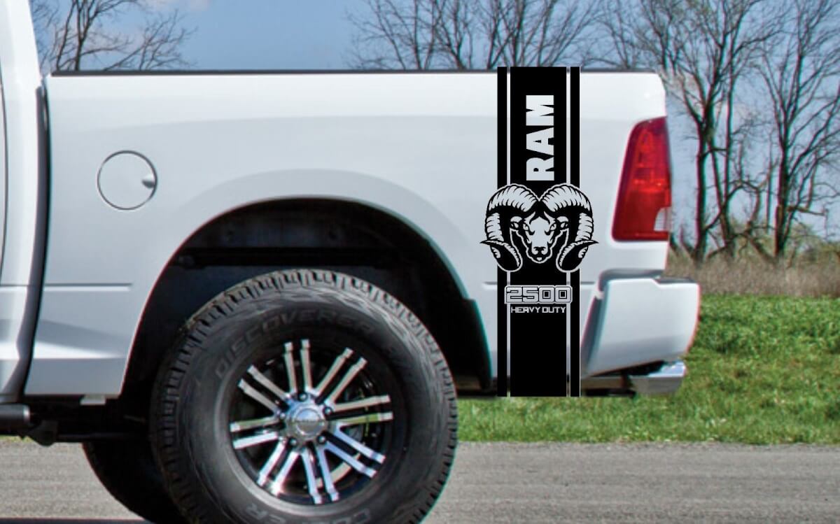 2X Dodge Bed Fender Decals vinyl body decal stickers for Dodge RAM 3500 2500 HEAVY DUTY