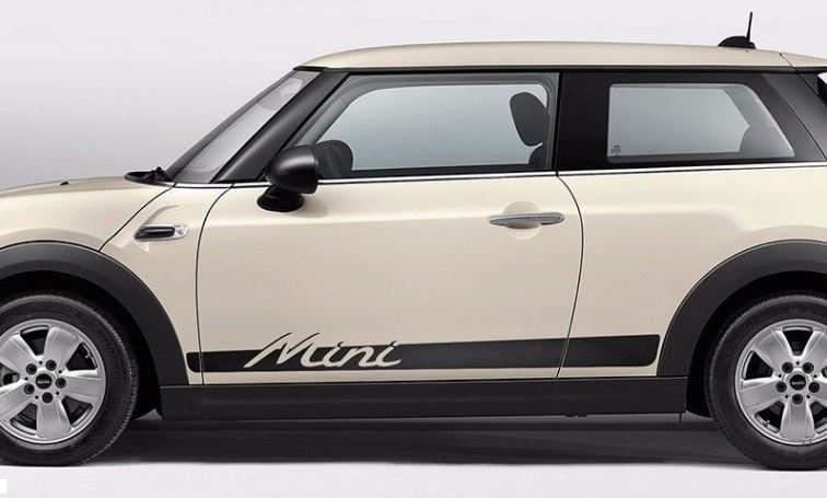 Mini Cooper S F56 2014-2016 - Seitenstreifengrafiken Mini-Schriftzug im Porsche-Stil
