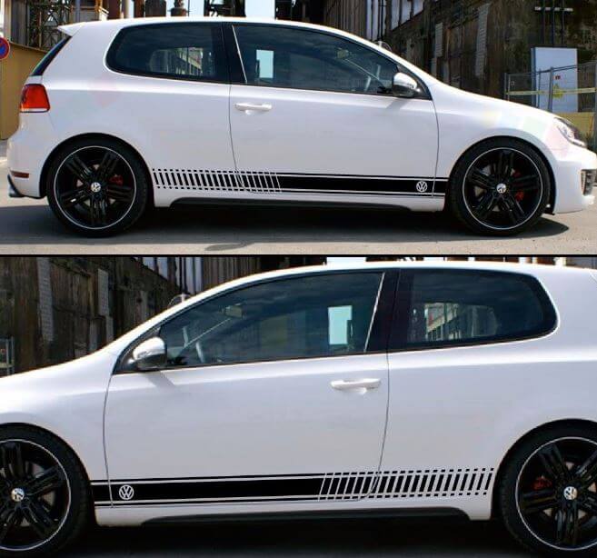 Stickers Decal for Volkswagen VW Golf Stripes Graphics Door Trim Kit mk1-mk7 gti