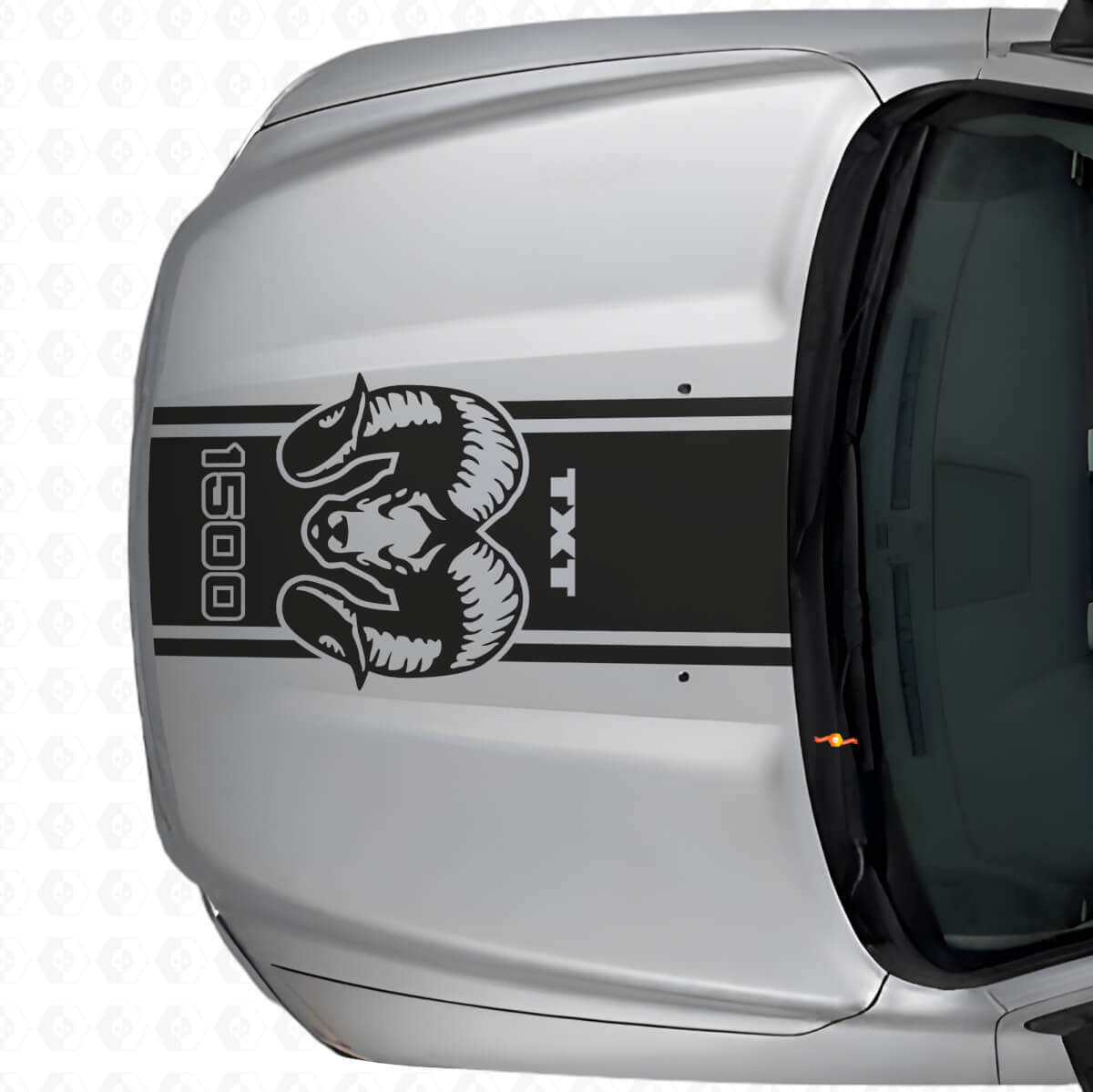 Hemi Custom Text Hood Stripe Vinyl Decal for Dodge Ram 1500 2500