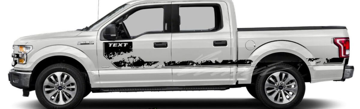 Side Hockey Stripes Mud Splash Graphics for Ford F-150 2014-2016