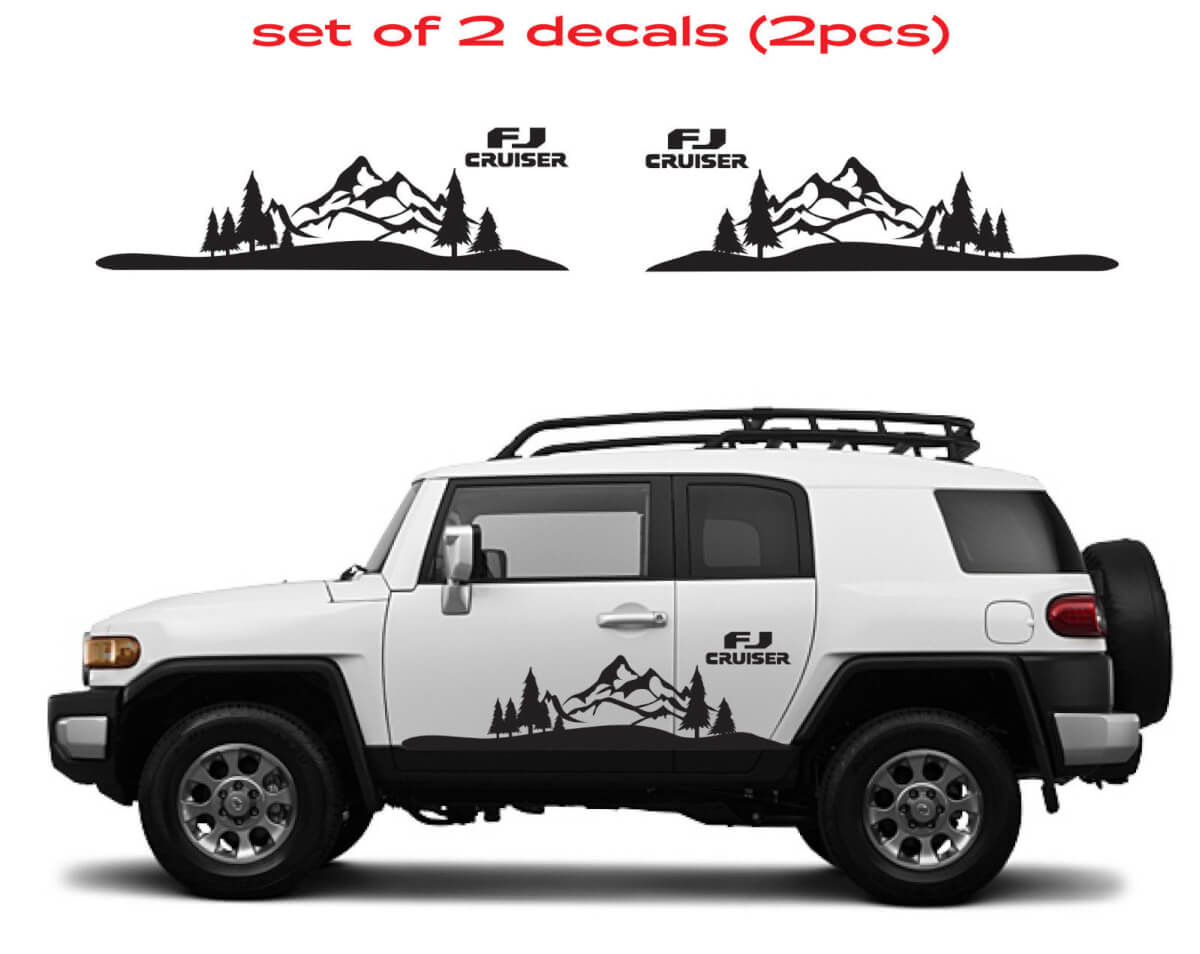 Mountain Doors Vinyl Decal Set for Toyota FJ Cruiser