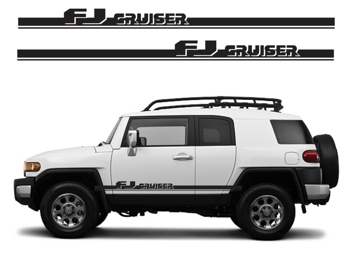 Branded Side Stripes Vinyl Decal Kit for Toyota FJ Cruiser