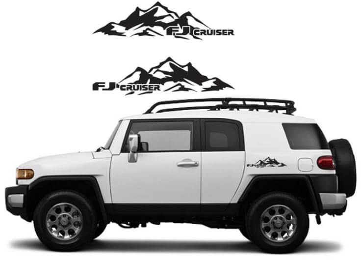 Mountain Range Side Vinyl Decal Set for Toyota FJ Cruiser