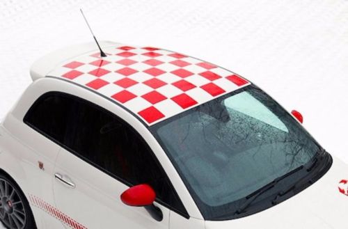 Checkered Roof Squares decals stickers fits any 2009-2012 Fiat 500 Abarth Punto
