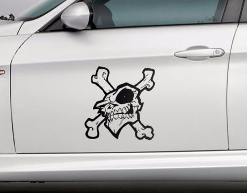 LARGE Skull And Crossbone Car Bonnet Sticker Vinyl Graphics Decal Ford BMW  35