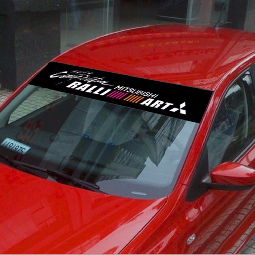 Front Windshield Banner Decal Car Stickers for Mitsubishi SPORTS Emblems