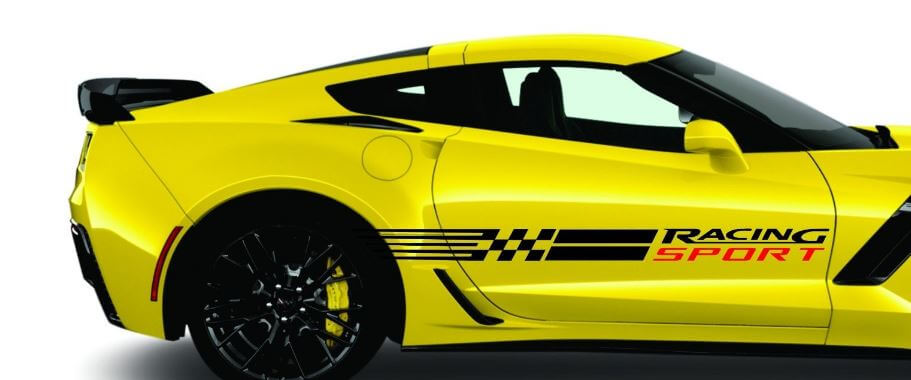 Racing Sport Side Stripe Vinyl Decal Set for Chevy Corvette