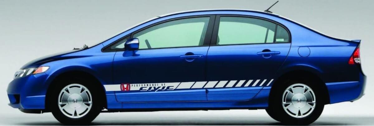 Performance by Civic Side Stripe Vinyl Decal Kit for Honda Civic 2005-2015 