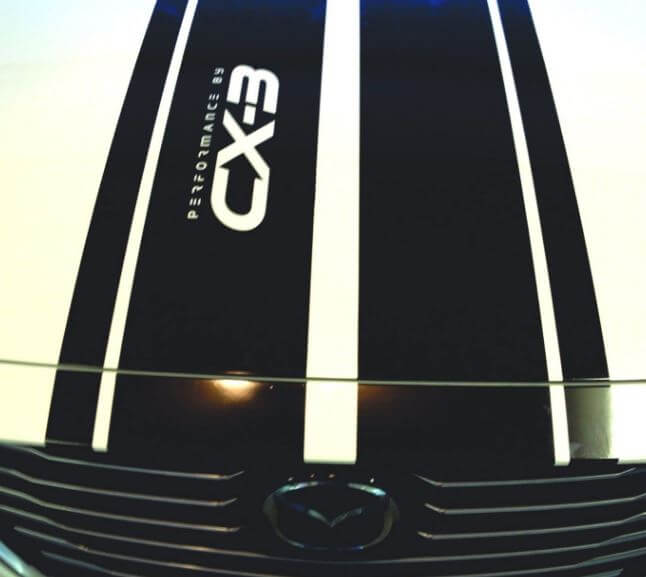 CX-3 Performance Dual Hood Stripes Vinyl Decal for Mazda