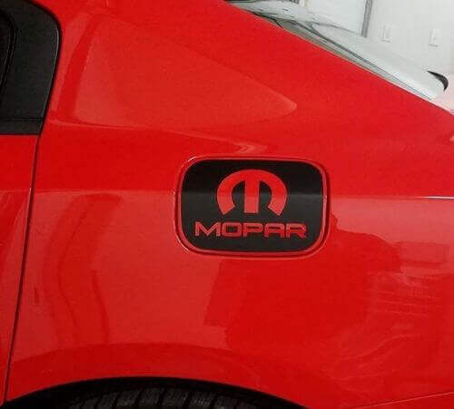 Mopar-Style Gas Door Vinyl Overlay Decal for Dodge Charger 2011-17