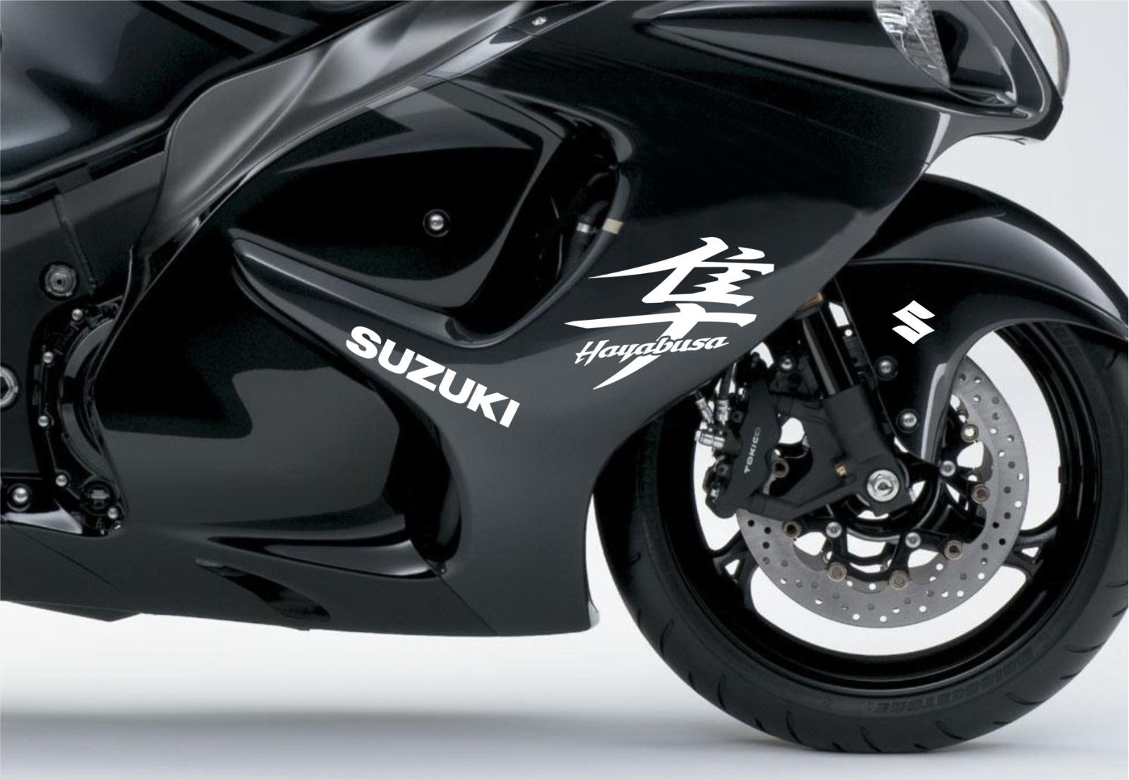 White Suzuki hayabusa moto sticker for fairing decal motorcycle