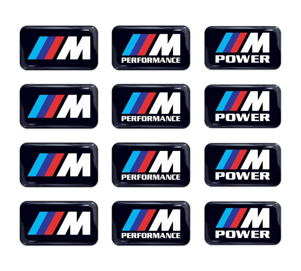 M Power Performance 3D Domed Vinyl Decals Set for BMW