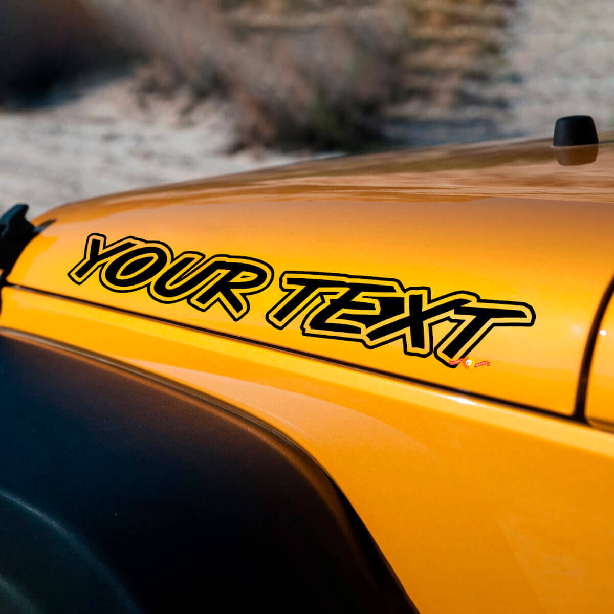 Custom Outline Lettering Hood Vinyl Decals Set for Jeep Wrangler 