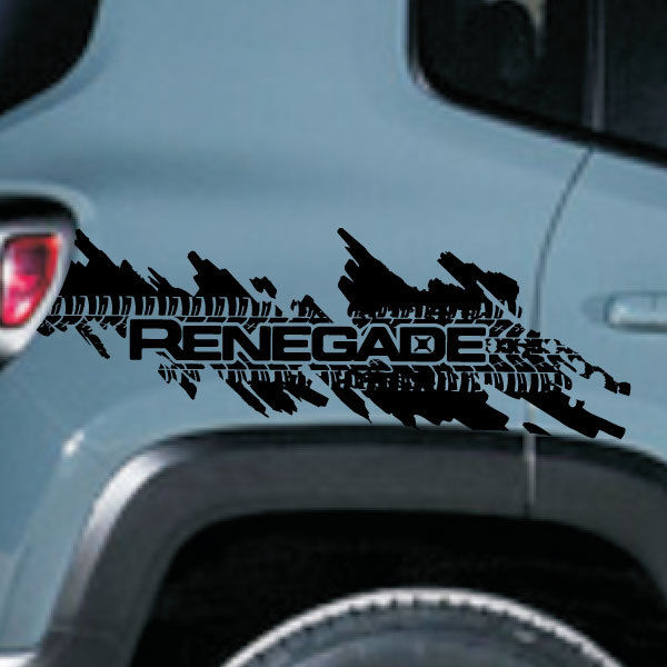 Jeep Renegade Distressed Tire Splash Grafik Vinyl Aufkleber Aufkleber Seite Chrom