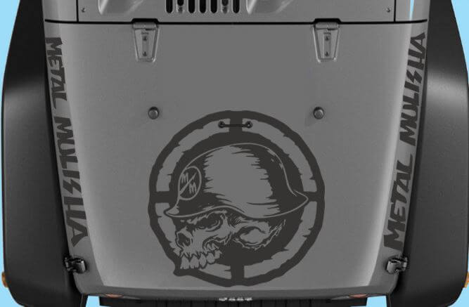 Destressed Metal Mulisha 5 Piece Vinyl Decal Sticker Set for Jeep Wrangler