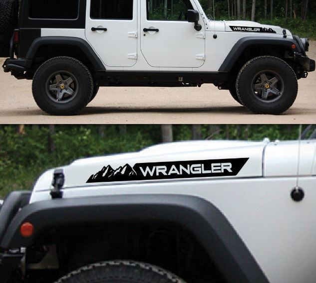 Product: Side Hood Mountain Decal Vinyl Graphic for Jeep Wrangler JK ...