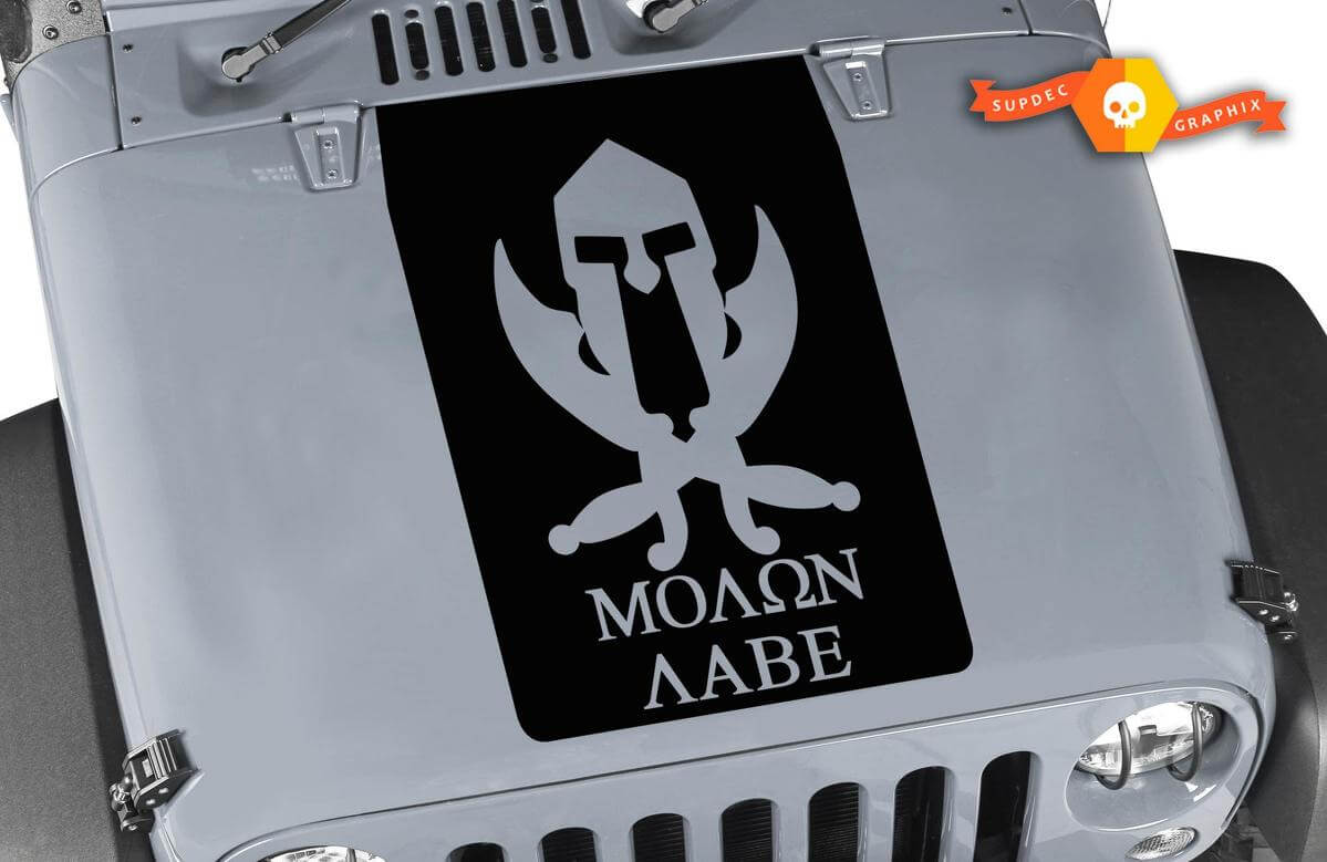 Blackout Molon Labe Hood Vinyl Decal Sticker for Jeep Wrangler JK LJ JKU TJ
