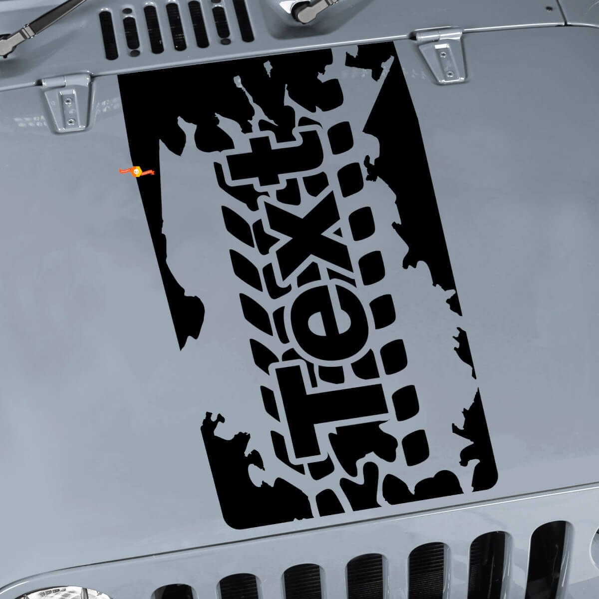Tire Tread Custom Lettering Hood Vinyl Decal for Jeep Wrangler 