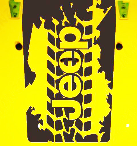 Product: Jeep Wrangler Blackout Tire tread mud splatter vinyl hood ...