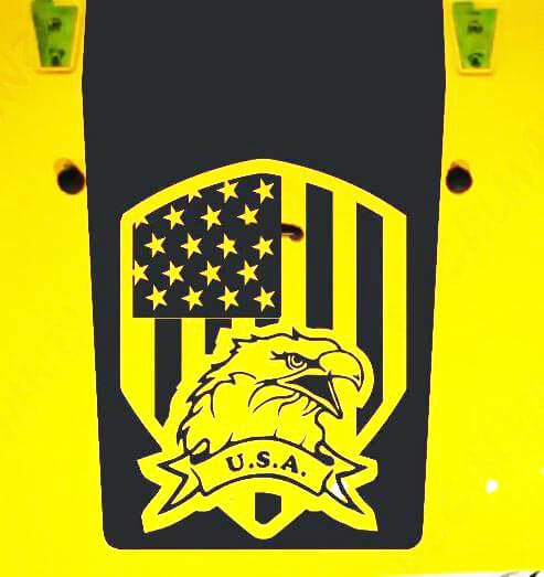 American Flag Eagle Blackout Hood Vinyl Decal for Jeep Wrangler 